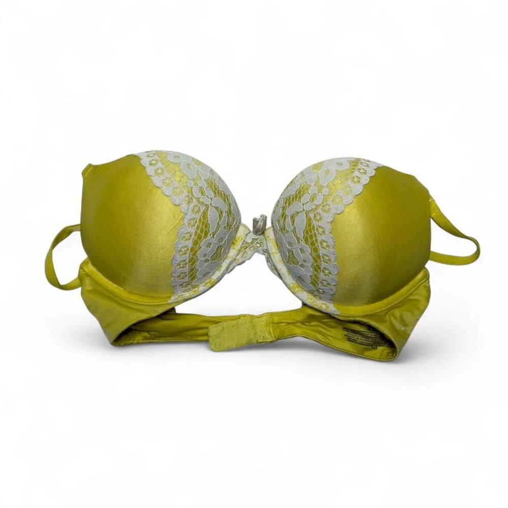 Victorias Secret Bomb She’ll Plunge Push Up Yellow Lace Bra Size 34B - Picture 7 of 8